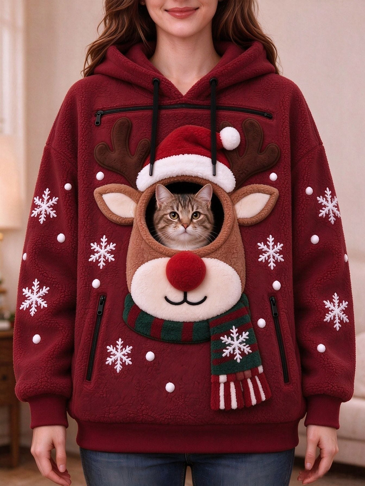 Christmas Hooded Fleece Sweatshirt