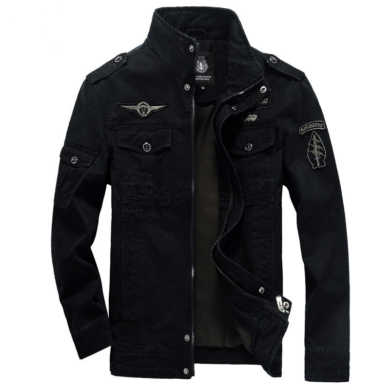 Men's Tactical Cotton Jacket Casual Solid Outdoor Work Jacket Large Size