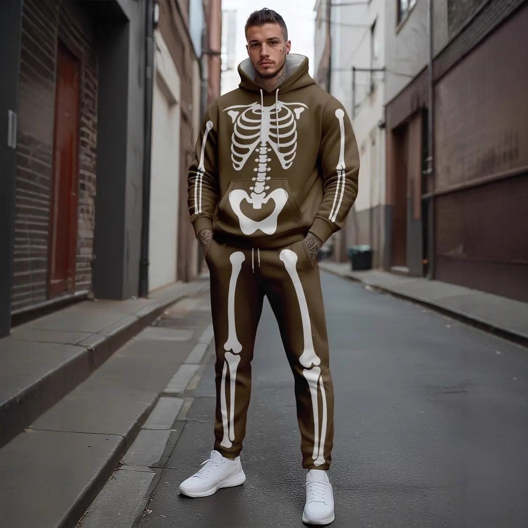 Men's Plus Size 3D Printed Hoodie and Sweatpants Two-Piece Set