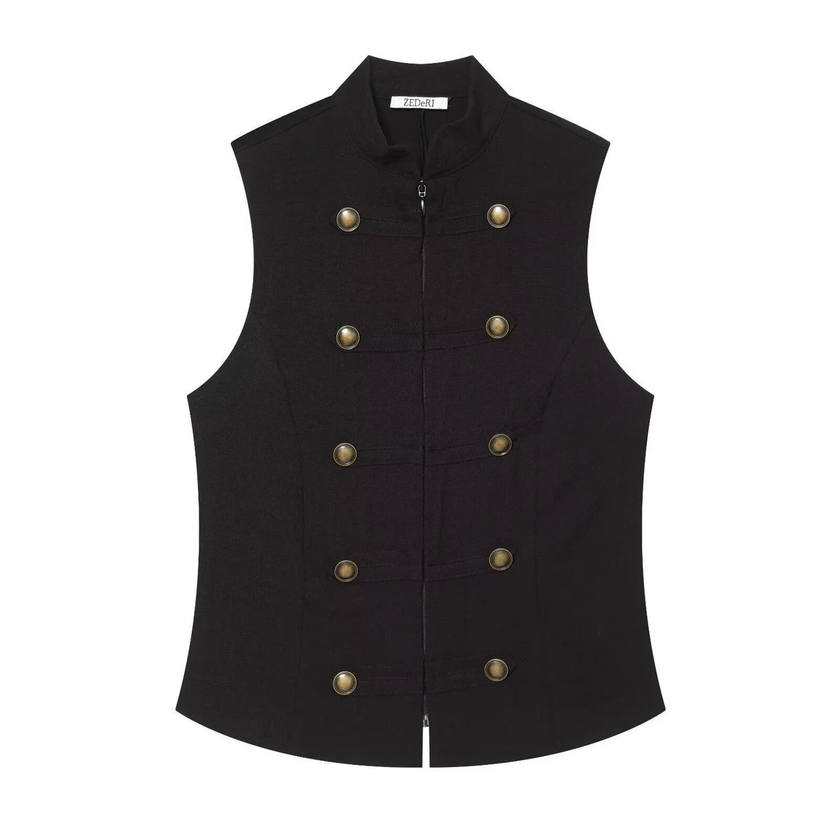Sleeveless Double-Breasted Shirt