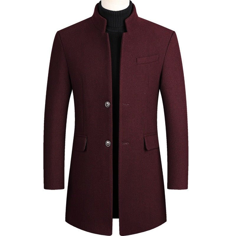 Men's Thickened Stand Collar Overcoat