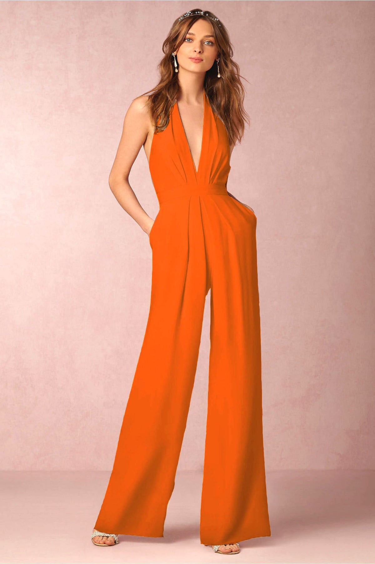 2026 New European and American Style Party Jumpsuit, Amazon Independent Site Hot-Selling Sexy Halter-Neck Women's Long Pants