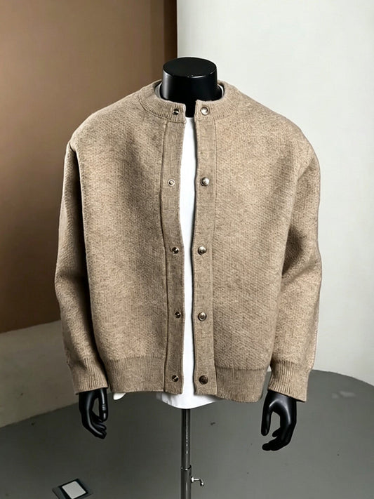 Men's thick unbuttoned knitted cardigan